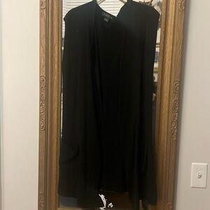 August silk cotton blend sleeveless sweater duster small